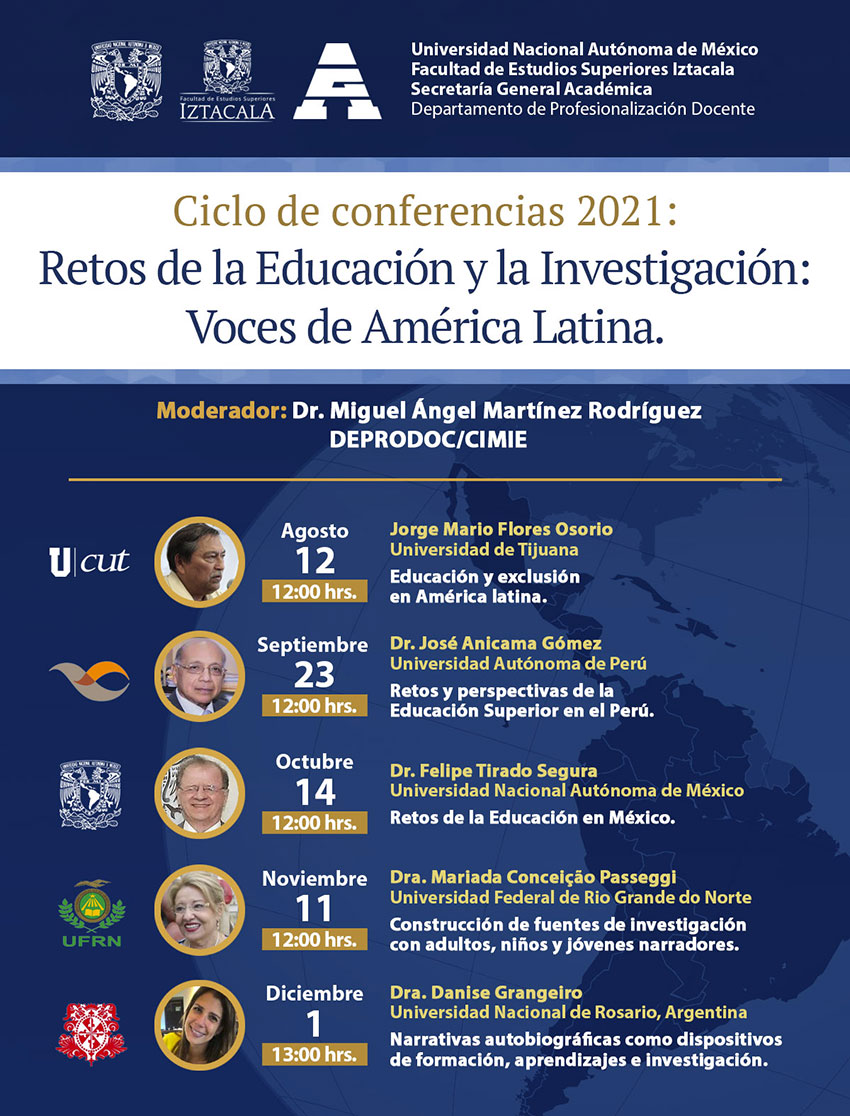Ciclo de Conferencias 2021. Retos de la Educación y la Investigación: Voces de América Latina.