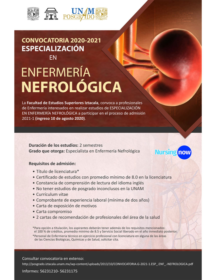 Convocatoria 2020-2021 Especialización en Enfermería Nefrológica