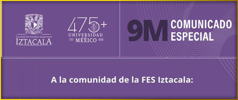 COMUNICADO ESPECIAL 9M 2026. A la comunidad de la FES Iztacala.